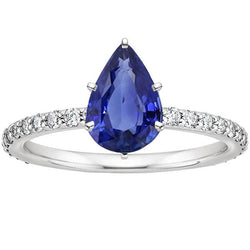 Anello da donna con pietre preziose. zaffiro blu e diamanti. gioielli in oro 5.25 carati