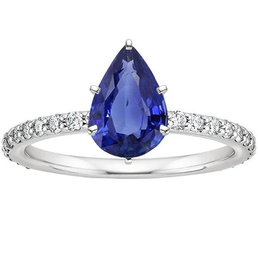 Anello da donna con pietre preziose. zaffiro blu e diamanti. gioielli in oro 5.25 carati - harrychadent.it