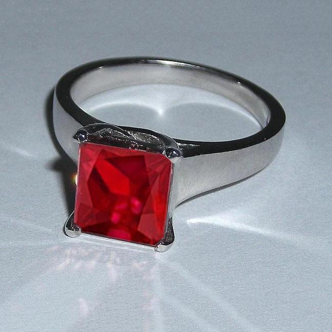 Anello da donna con rubino solitario rosso oro bianco 2.25 carati 14K - harrychadent.it