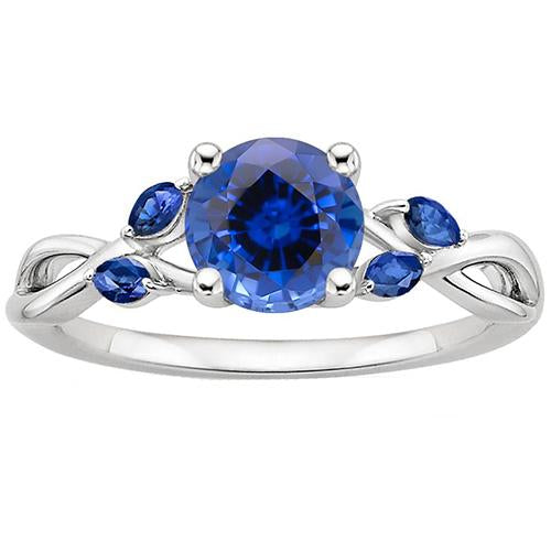 Anello da donna con zaffiri di Ceylon tondi e marquise 2.50 carati - harrychadent.it