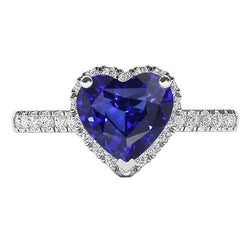 Anello da donna con zaffiro Srilanka e diamanti 3.50 carati