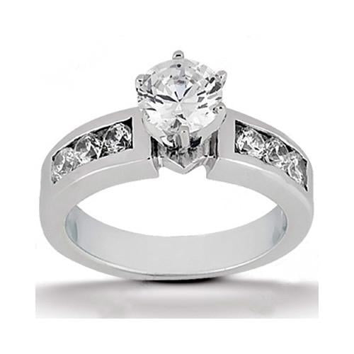 Anello da donna di fidanzamento in oro bianco con diamante rotondo 1.61 ct. Con accenti - harrychadent.it