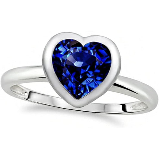 Anello da donna in oro con anello di fidanzamento a forma di cuore con zaffiro blu 3 carati - harrychadent.it