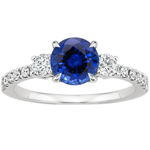 Anello da donna in oro con diamanti Anello in stile zaffiro blu con 3 pietre 3 carati Nuovo - harrychadent.it