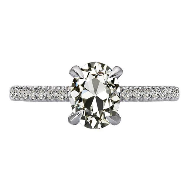 Anello da donna ovale con diamanti a taglio antico in miniera incastonato 6,50 carati - harrychadent.it