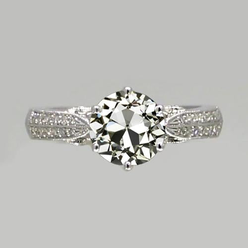Anello da donna, rotondo, antico, europeo, con diamante a 6 punte, 2,50 carati, gioielli - harrychadent.it