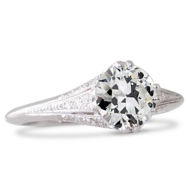 Anello da donna rotondo con diamanti taglio vecchio miniera stile vintage 3,50 carati - harrychadent.it