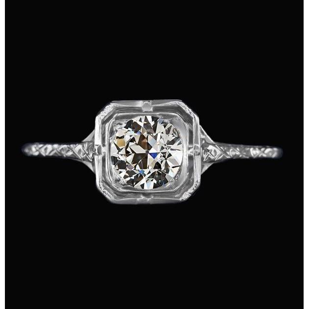 Anello da donna solitario da 2 carati in oro antico con diamante taglio miniera stile vintage - harrychadent.it