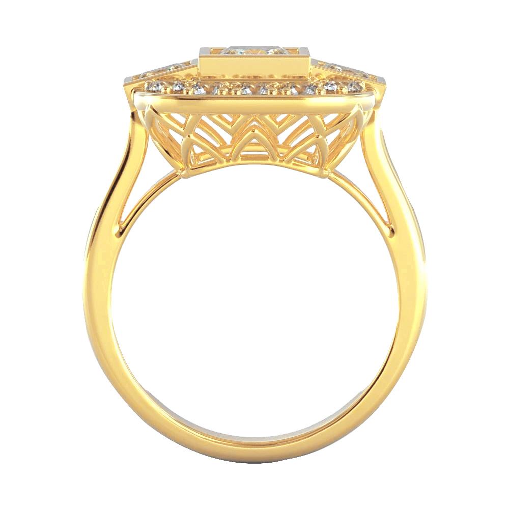 Anello da sposa principessa e diamante rotondo 2.15 carati oro giallo 18 carati - harrychadent.it