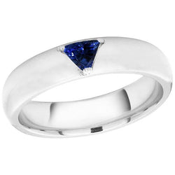 Anello da uomo con pietre preziose Solitario Trillion Deep Blue Sapphire Jewelry 0,50 Ct