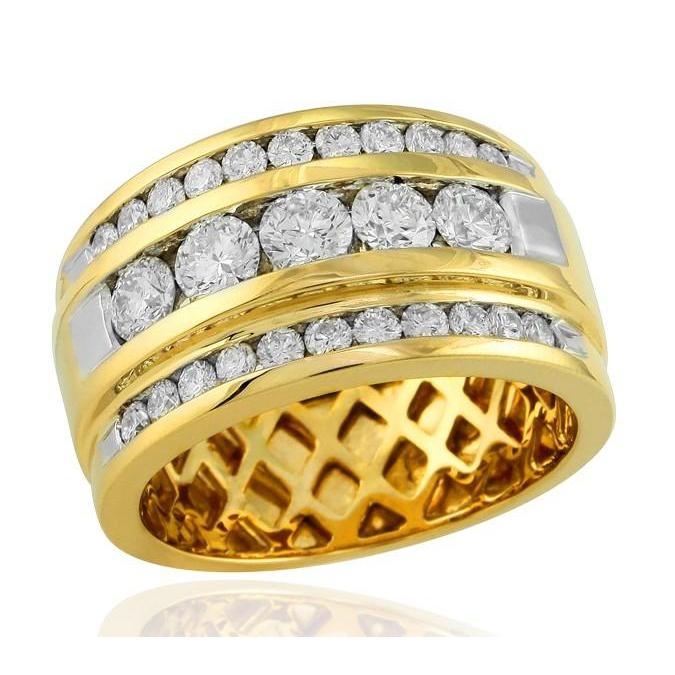 Anello da uomo in oro giallo 14K con diamanti da 2 kt, gioielli Novità - harrychadent.it