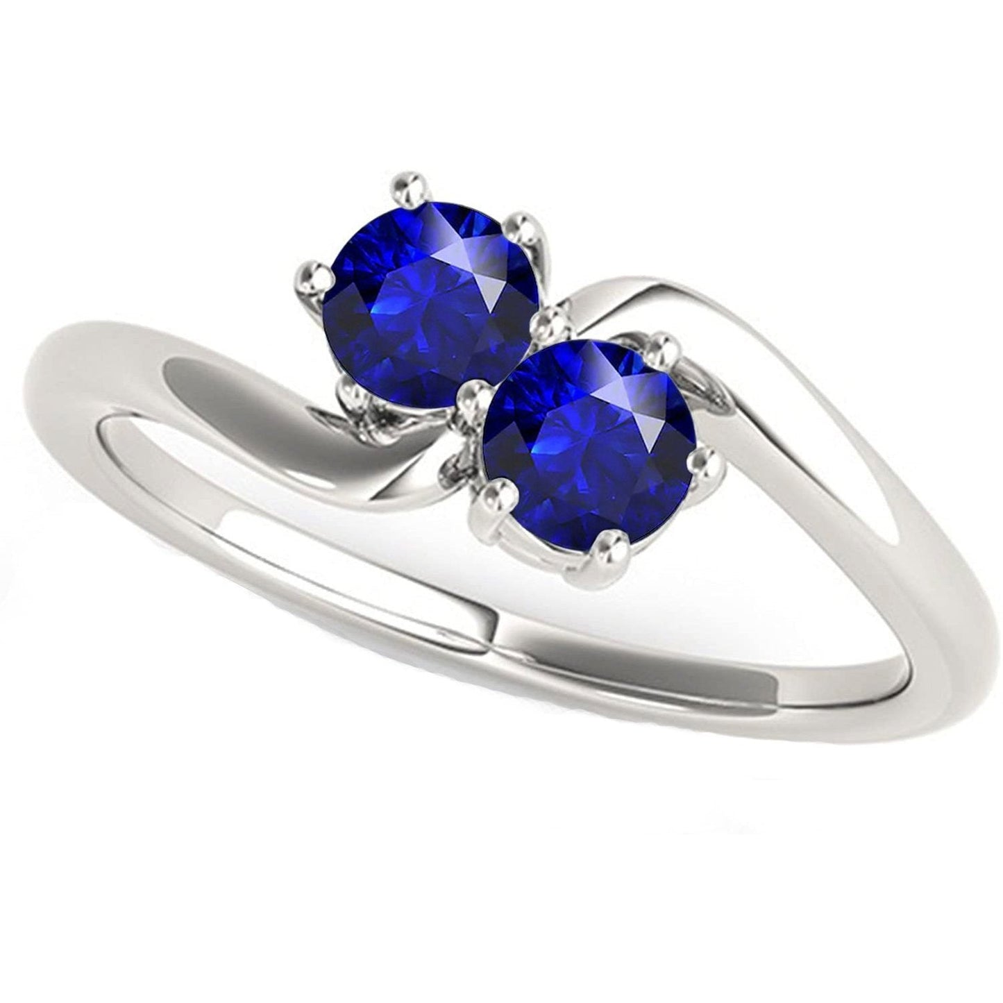 Toi et Moi Anniversary Ring Round Ceylon Sapphire 4 carati set di griffe - harrychadent.it