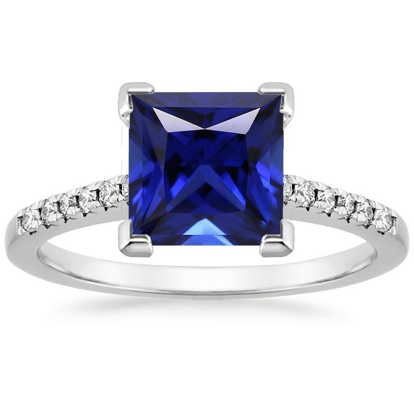 Anello di Fidanzamento Principessa Ceylon Zaffiro e Diamante 5.25 Carati - harrychadent.it