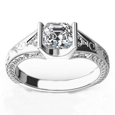Anello di anniversario di diamante stile antico gioielli personalizzati 2,25 carati