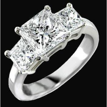 Anello di diamanti con tre pietre Gioielli per l'anniversario di fidanzamento da 4.01 carati - harrychadent.it