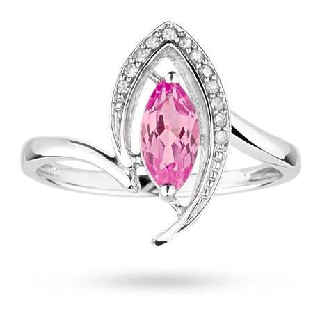 Anello di diamanti con zaffiro rosa taglio marquise. gioielli con pietre preziose da 1.75 carati - harrychadent.it