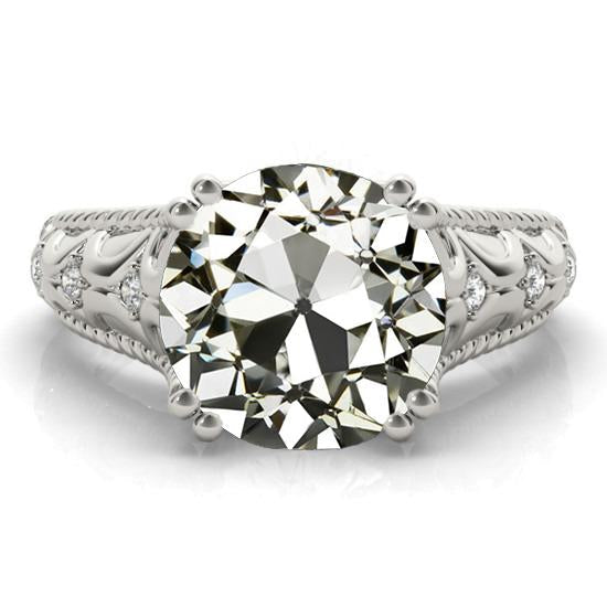 Anello di diamanti da vecchio minatore con doppia punta in stile antico 5 carati - harrychadent.it