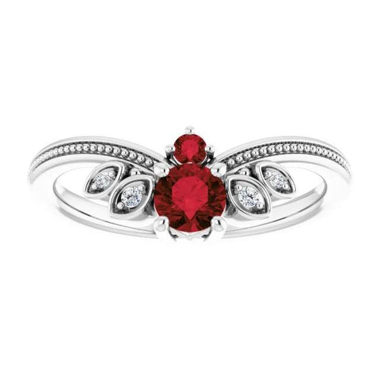 Anello di diamanti in stile antico da 1 carato con pietre preziose Milgrain e oro bianco 14 carati - harrychadent.it