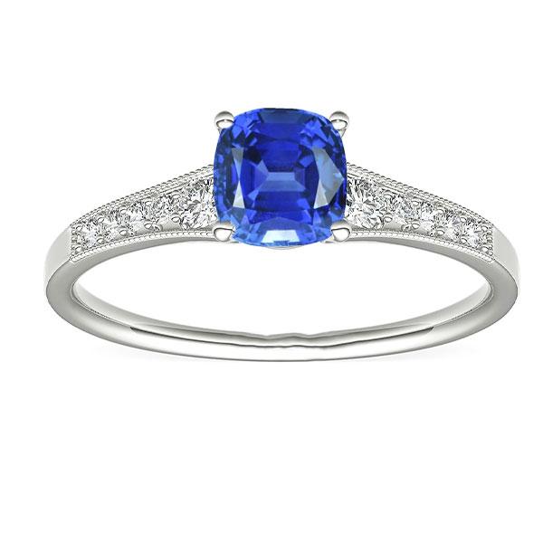 Anello di diamanti stile vintage cuscino gioielli zaffiro Ceylon 2.50 carati - harrychadent.it
