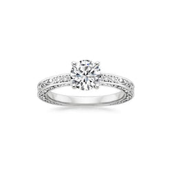 Anello di fidanzamento 2,30 carati scintillante diamante taglio brillante rotondo e oro bianco 14 carati