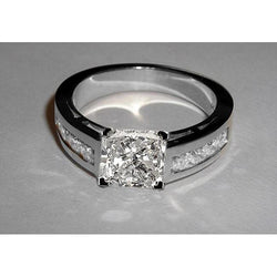Anello di fidanzamento 2.25 Carati Princess Diamond White Gold Novità