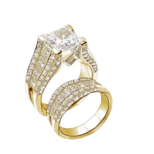 Anello di fidanzamento Gruppo musicale Set 5.01 Ct. Splendidi diamanti in oro giallo 14K - harrychadent.it