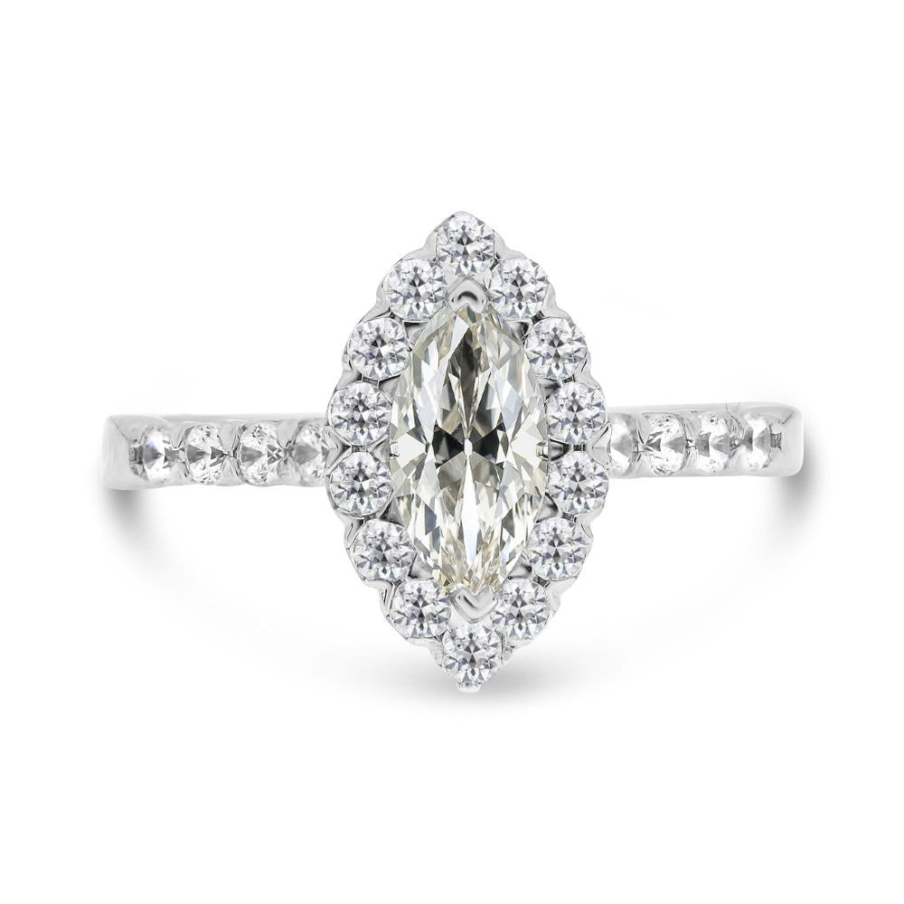 Anello di fidanzamento Halo da donna Marquise Old Mine Cut Diamante 4,50 carati - harrychadent.it