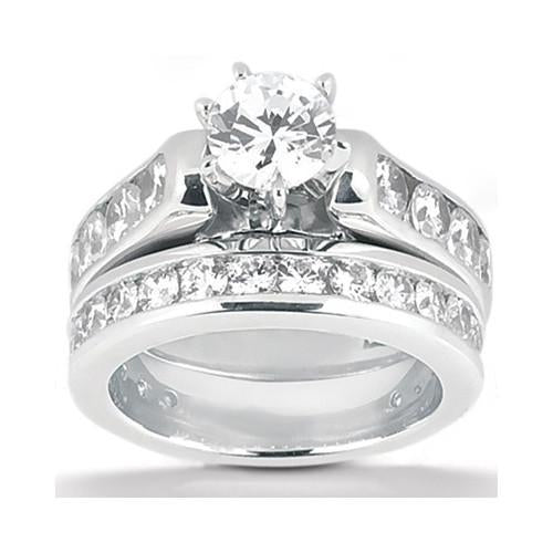 Anello di fidanzamento Set di diamanti 4.15 carati Anello in oro bianco - harrychadent.it