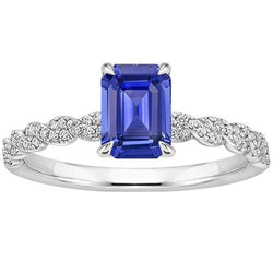 Anello di fidanzamento Twist Style con zaffiro blu da 4,50 carati e diamante