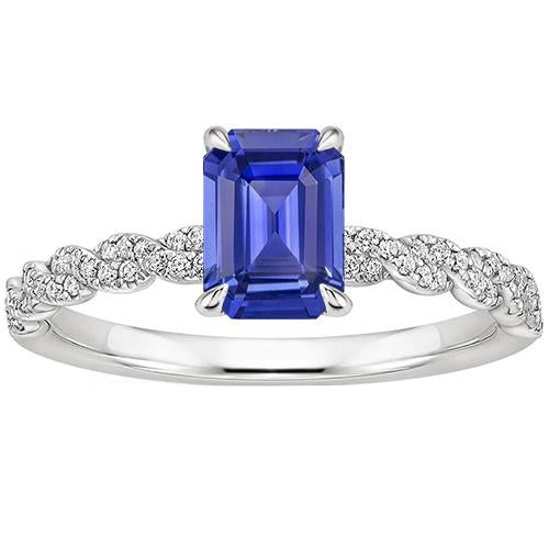 Anello di fidanzamento Twist Style Blue Sapphire & Diamond 4.50 Carati - harrychadent.it