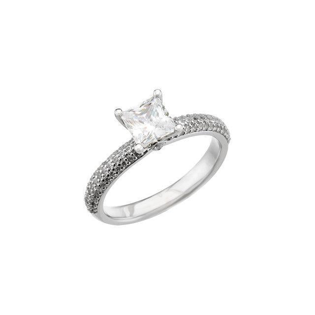 Anello di fidanzamento accentato con diamante in oro bianco da 1,75 carati - harrychadent.it