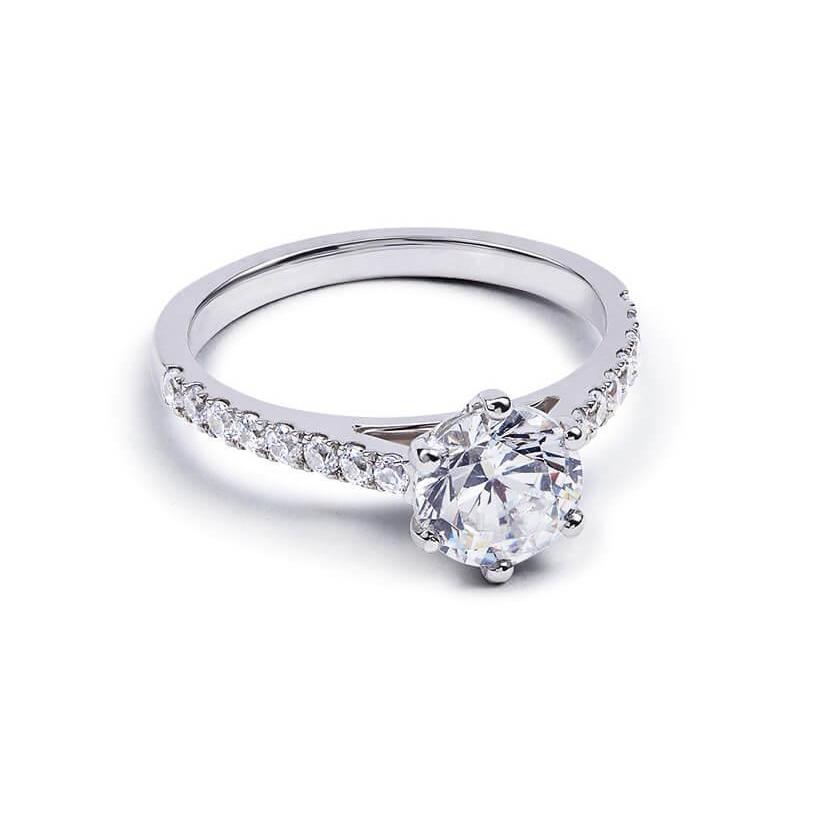 Anello di fidanzamento anniversario con diamanti a taglio rotondo da 3.40 ct - harrychadent.it