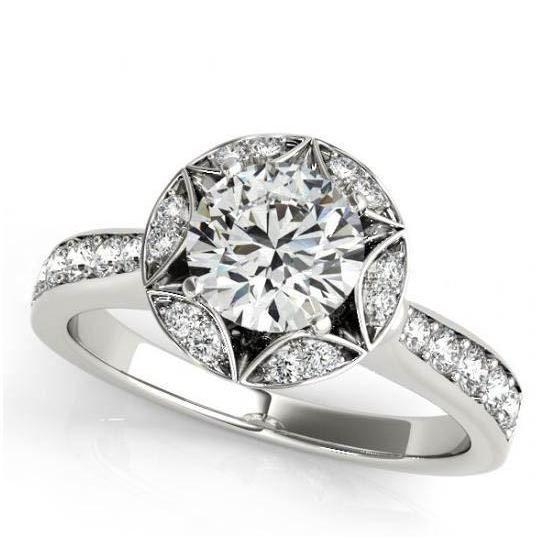 Anello di fidanzamento anniversario di fidanzamento con diamante 2 carati oro bianco 14K - harrychadent.it