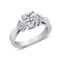 Anello di fidanzamento anniversario di fidanzamento con diamanti rotondi 1.25 carati tre pietre