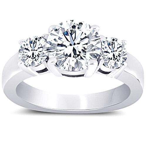 Anello di fidanzamento anniversario di fidanzamento con tre pietre di diamante da 3 carati in oro bianco - harrychadent.it