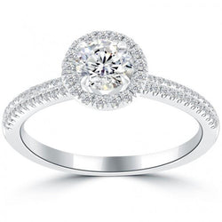 Anello di fidanzamento classico 1.66 ct. Diamante Rotondo Naturale Oro Bianco 14K