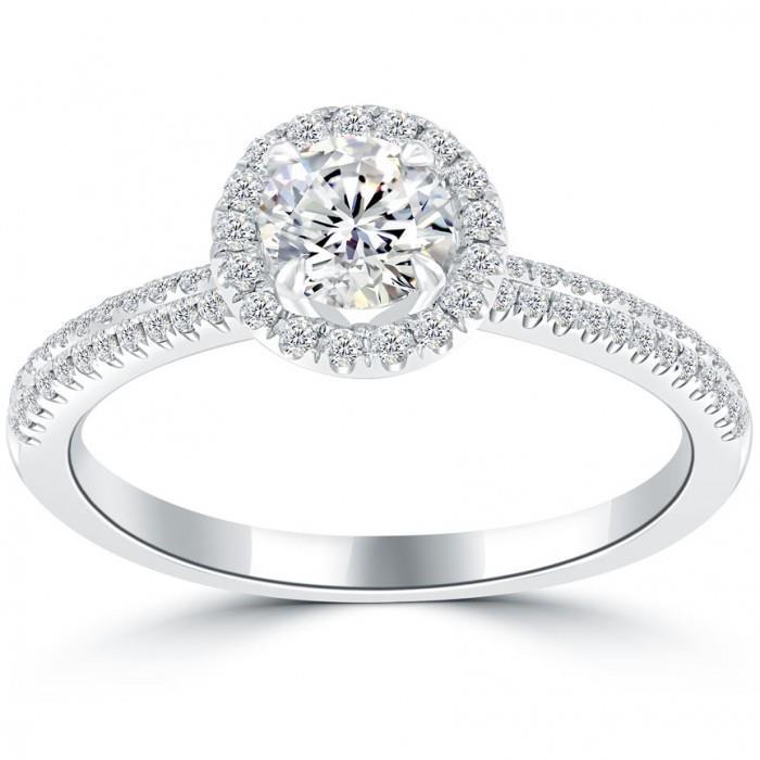 Anello di fidanzamento classico 1.66 ct. Diamante Rotondo Naturale Oro Bianco 14K - harrychadent.it