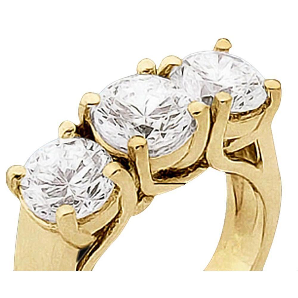 Anello di fidanzamento con 3 pietre di diamante da 1.50 carati in oro giallo massiccio 18 carati - harrychadent.it