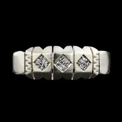 Anello di fidanzamento con 3 pietre in stile antico Vecchio mio diamante taglio 0,75 carati