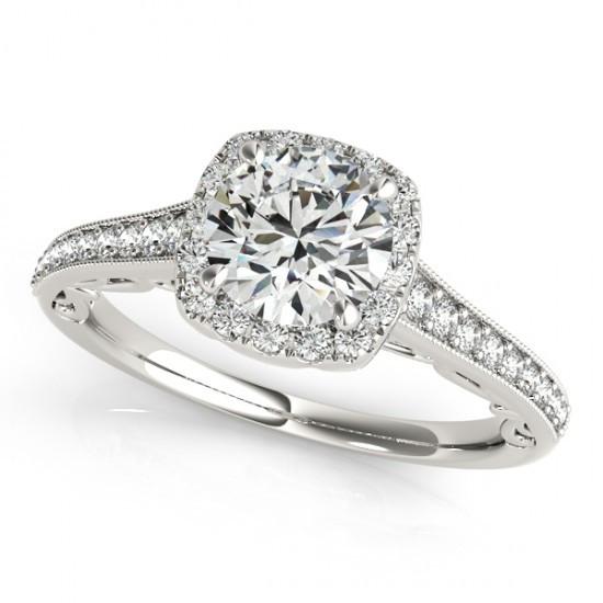 Anello di fidanzamento con anello di fidanzamento con diamante rotondo da 1.50 carati filigrana in oro bianco 14K - harrychadent.it