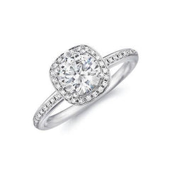 Anello di fidanzamento con anello di fidanzamento in oro bianco con diamante scintillante da 2,6 ct