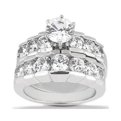 Anello di fidanzamento con diamante 3.06 ct. Set di fidanzamento oro