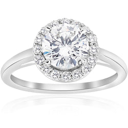 Anello di fidanzamento con diamante Halo 2,50 carati in oro bianco 14K