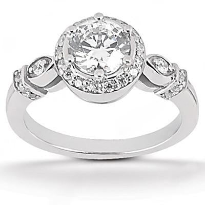 Anello di fidanzamento con diamante Halo Band Set 1.45 carati Oro bianco 14K - harrychadent.it