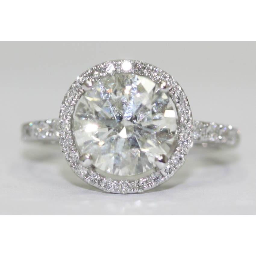 Anello di fidanzamento con diamante Halo da donna 3.50 carati con pavé di gioielli Nuovo - harrychadent.it
