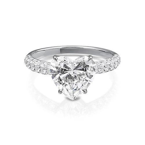 Anello di fidanzamento con diamante a cuore da donna da 2,85 carati in oro bianco 14K - harrychadent.it