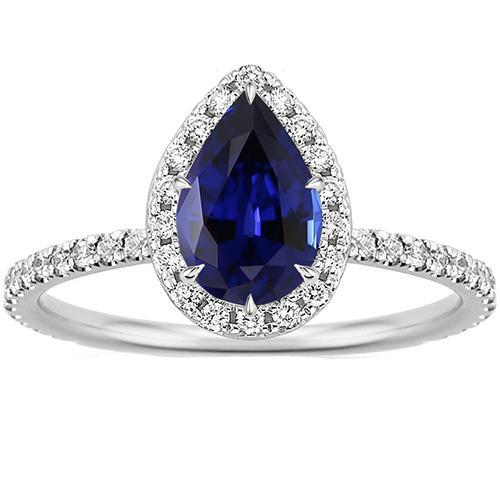 Anello di fidanzamento con diamante a goccia stile pera zaffiro blu 6.20 carati - harrychadent.it