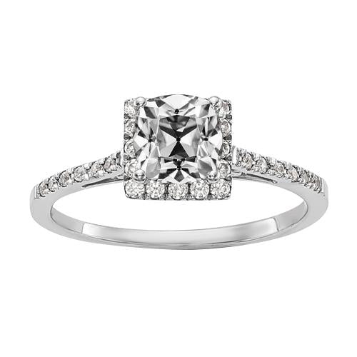 Anello di fidanzamento con diamante a taglio antico con cuscino aureola da 4 carati con accenti - harrychadent.it