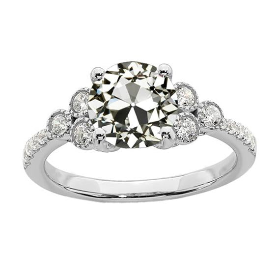 Anello di fidanzamento con diamante a taglio antico rotondo in oro 14K, 3,50 carati - harrychadent.it