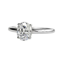 Anello di fidanzamento con diamante a taglio ovale solitario da 1,75 carati